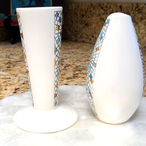 Metlox Mosiac Candleholder & Vase Set - Picture 2 of 4